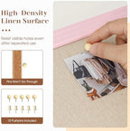 DOLLAR BOSS 24"x18" Linen Cork Board Decorative Bulletin Board, Pink - Image 2