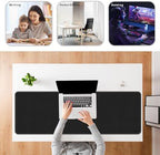 Vyaaa Cork & Leather Desk Mat, 47" x 16" Double-Sided Desk Pad, Black - Image 4