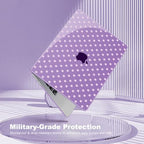 Teryeefi for MacBook Air 13 inch Case M5 M4 M3 M2 (2022-2026 Release) Model A3449 A3240 A3113 A268, Plastic Hard Shell & Keyboard Cover & Screen Film for MacBook Air 13.6 inch Case - Purple Polka Dots - Image 6