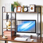 IBUYKE Desk Shelf,Computer Desktop Bookcase,37.8 Inch Multipurpose Wood Desk Hutch Bookshelf for Computer,4 Tier Desk Organizer for Office Home Dormitory,Brown TMZ005H - Image 5