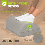 ErgoFoam Foot Rest - Chiropractor-Endorsed Orthopedic Teardrop Design - 2in1 Adjustable Premium Under Desk Footrest - Ergonomic Foot Rest for Lumbar, Back, Knee Pain (Grey) - Image 2