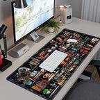 Forest Library Books Mouse Pad, XXL Large Desk Mat Extended Nature Aesthetic Deskpad, 4 PCS Non-Slip Rubber Base Computer Mouse Pads for Work, Game, Office, Home Decor Gift I Magic Plants Bottles - Image 2