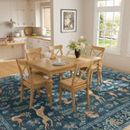 DUKINO 6x9 Area Rug, Washable Animal Living Room Rug Non Slip, Blue - Image 6