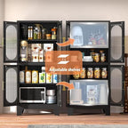 GAIOUS Black Kitchen Pantry Cabinet,Storage Cabinet with Acrylic Glass Door - Image 4