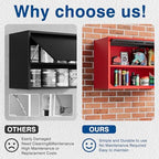 Fesbos Metal Storage Cabinet Black Red Wall Cabinets with Shelf and Locking Door - Wall Mounted Storage Cabinet for Garage Warehouse Home Office - Assembly Required - Image 5