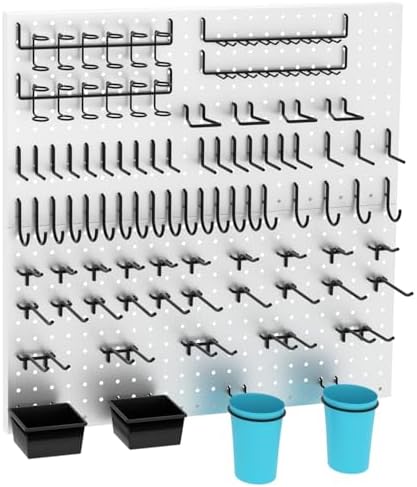 157 PCS Extra Thick Pegboard Hook Set, Metal Pegboard Accessory Organizer with Storage Bins and Peg Locks, Fits 1/4 Inch Pegboard Only, Ideal for Tools, Garage and Workshop Storage (Black) - Image 7