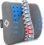 Samsonite Memory Foam Lumbar Support Pillow for Office Chair, Gaming Chair, or Car-Ergonomic Back Cushion-Home Essentials for Sitting Comfort and Posture Relief Back Support with Cooling Gel, Grey by Unknown