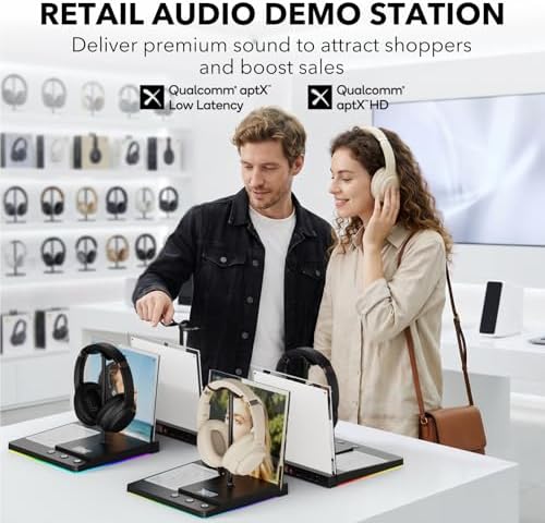 1Mii DemoStation B3+ Bluetooth Audio Demo Stand for Dual Headphones Display - Image 2