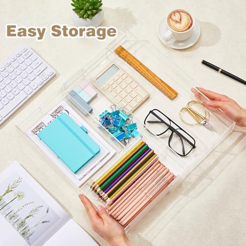Briwooody Clear Acrylic Drawer Organizer Expandable,7 Compartments,Large - Image 4