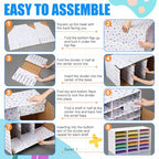 Fuutreo 2 Pcs Classroom Construction Paper Storage,Colorful Polka Dots - Image 4