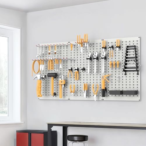 WALMANN Metal Pegboard, Tool Organizer Boards with Hooks, 24x48 in - Image 2