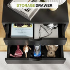5-Drawer Chest, Office Storage Dresser File Cabinet with Wheels, Mobile Dresser for Home Office, Black - Image 5