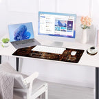 Large Keyboard Mouse Pad Set, Extended Mouse Pad+Keyboard Wrist Rest Support, Memory Foam Ergonomic Easy Typing, 4Pcs (31.5×11.8 in) Desk Pad Set for Office Home,Vintage Books on Bookshelf - Image 3