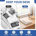 Domensi 2 Pack Scalloped Acrylic Paper Letter Tray, Clear Paper Organizers for Desk, Stackable Aesthetic A4 File Holder Sorter for Home Office Document Mail, Desktop Decor and Accessories Organizer - Image 5