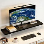 Computer Monitor Stands, Wood & Acrylic Computer Monitor Stand, Desk Monitor Stand Underneath Storage For Office, Home, School Supplies, 31.5" L (Black) by BringYouALifeAsBeautiful