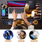 Ergonomic Keyboard Wrist Rest & Mouse Pad Wrist Rest Set, Large XXL Gaming Desk Mat 31.5"x 11.8" with Memory Foam, Easy Typing Pain Relief for Office & Home, American Flag Sunflower - Image 7