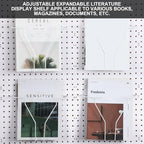 Wonderjune 4 Pcs Expandable Literature Display for Pegboard, White - Image 4