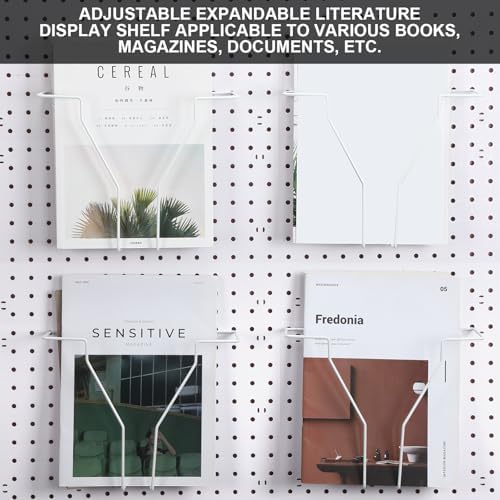 Wonderjune 4 Pcs Expandable Literature Display for Pegboard, White - Image 4