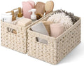 GRANNY SAYS White Wicker Baskets for Storage, Wicker Storage Baskets, 2Pack by GRANNYSAYS