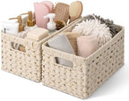 GRANNY SAYS White Wicker Baskets for Storage, Wicker Storage Baskets, 2Pack by GRANNYSAYS