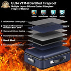 COLCASE Fireproof Document Box with Lock, Hard Fireproof Document Organizer - Image 2