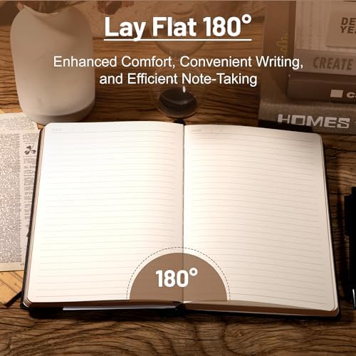 CAGIE Compass Leather Journal for Men, A5 Lined Notebook Writing Gift - Image 4