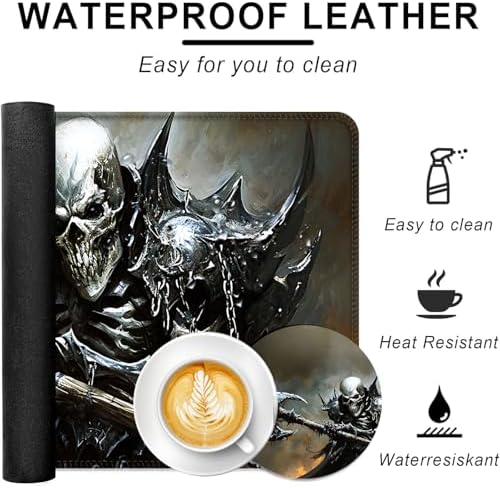 Large Keyboard Mouse Pad Set, Extended Mouse Pad+Keyboard Wrist Rest Support, Memory Foam Ergonomic Easy Typing, 4Pcs (31.5×11.8 in) Desk Pad Set for Office Home,Funny Skeleton - Image 2