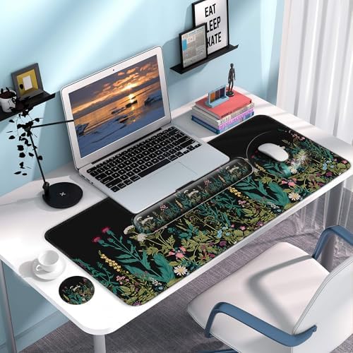 Desk Mat Set Keyboard and Mouse Pad with Wrist Rest Support - Image 4