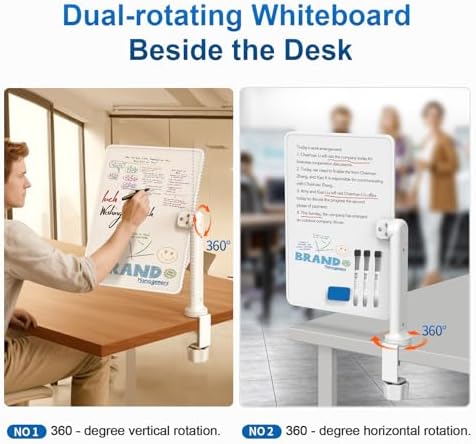 2-Pack 16x12 Clamp-On Whiteboards, Double Sided Magnetic Dry Erase Boards - Image 3