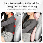 Coverado Lumbar Support Pillow for Car, Ergonomic Memory Foam Back Pillow for Office Chair, New Back Cushion for Pain Relief, PU Leather Car Lumbar Support for Driving Seat - Image 6