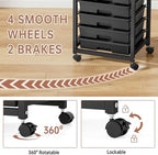 SYKIARIOL Rolling Storage Cart with Drawers, 8 Drawers Utility Cart,Black - Image 6