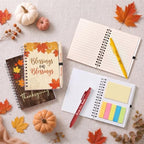 Fall Notebooks with Pens Bulk, 24 Sets, 5.5 x 4.7 In, Maple Leaves - Image 2