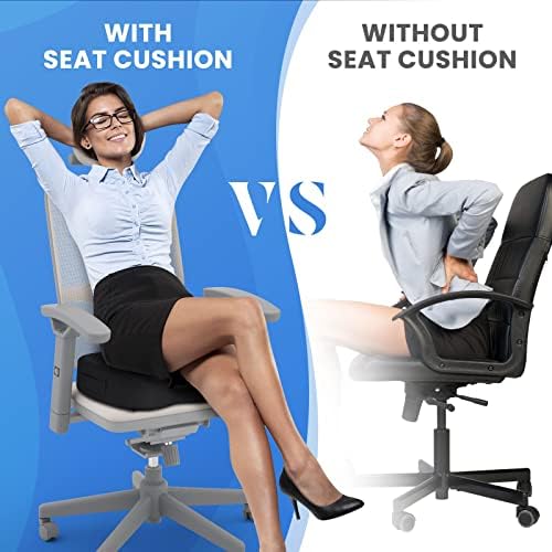 TushGuard Seat Cushion for Office Chair Memory Foam Non-Slip Cushion Back, Relief Chair Pad, Butt Pillow for Office Chair, Car, Computer Desk, Black (Pack of 2) - Image 5