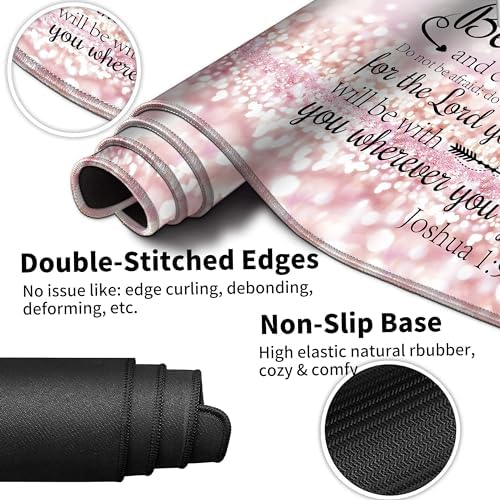 Large Gaming Mouse Pad Set 35.4 x 15.7 with Keyboard Wrist Rest, Wrist Support, and Coaster Memory Foam Smooth Desk Pad Mousepad for Home Office School - Quote Bible - Image 7