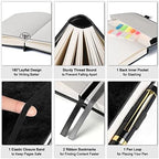 5 Pack College Ruled Notebook Bulk, A5, 312 Numbered Page Thick Journal Set - Image 3