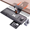 Klearlook Upgraded Ergonomic Keyboard Tray Under Desk, Adjustable Sliding Keyboard Platform Holder, Keyboard Stand with Wrist Rest & Storage Drawer for Home, Office and Gaming, 24.4"x10" by KlearlookMaximizedClarity