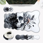 Desk Mat, Mouse Pad with Wrist Rest, 4-in-1 Large Mouse Pads for Desk, Ergonomic Mouse Pad and Keyboard Wrist Rest Gaming Keyboard Mat for Office,Funny Skull by EFGWSDER