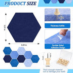 6.7 x 5.9 in 16 Pcs Hexagon Cork Board Tiles, Felt Pin Boards, Ocean - Image 3