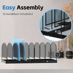 SUPEASY 9-Section File Organizer for Desk, Metal File Folder Holder, Black - Image 3