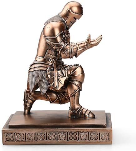 Medieval Warrior Knight Pen Holder Fun Desk Accessories Paperweight Copper - Image 6