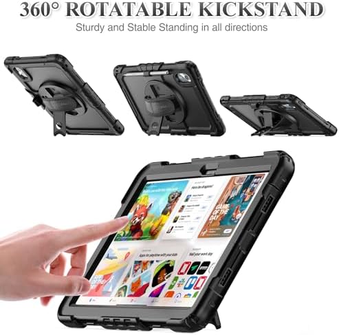 SEYMAC stock Tablet Case for Lenovo Idea Tab 11'' / M11 (TB336FU/TB330FU) 11 inch Drop-Proof Protection Cover with 360° Rotate Stand & Strap [Pen Holder] & Screen Protector 2025/2024, Black - Image 4