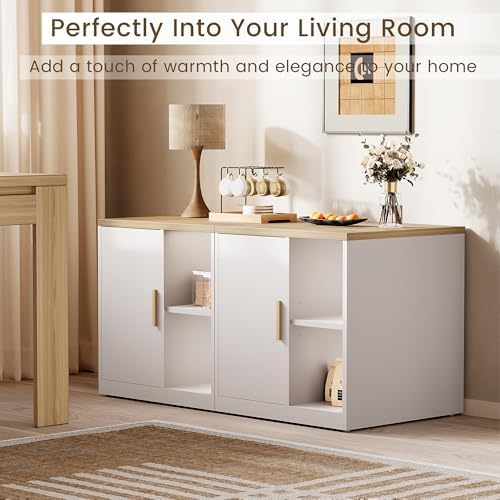 ModernMate Printer Stand with Door, Open Adjustable Shelves - Image 7