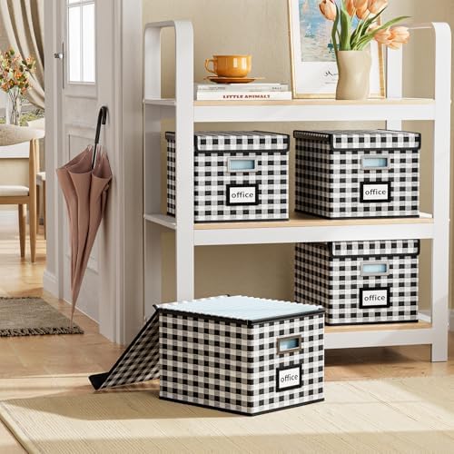 File Organizer Box with Lids, Collapsible File Folder Organizer - Image 2