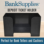 BankSupplies Deposit Ticket Holder 10W x 4D x 6H Black Textured Molded Plastic Desk Organizer for Checks Receipts Deposit Slips and Forms - Image 5
