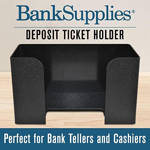 BankSupplies Deposit Ticket Holder 10W x 4D x 6H Black Textured Molded Plastic Desk Organizer for Checks Receipts Deposit Slips and Forms - Image 5