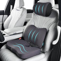 FLORICH 3 PCS Seat Cushion for Carseat Lumbar Support Pillow Car Neck Headrest Pillows Memory Foam Gel Memory Foam Massage Point Seat Pads Pressure Relief Back Cushion for Office Chair(Grey) by FLORICH