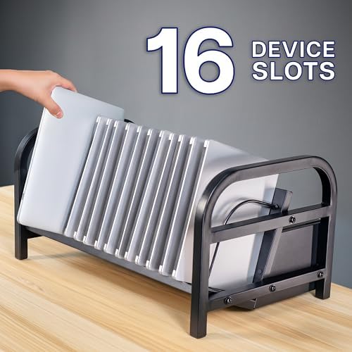 VIVO Black 16-Bay Locking Laptop Open Charging Station, STAND-LAPC3-L - Image 5