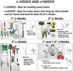 Peg Board Hooks for Hanging Tools Assortment – Tool Organization Accessories Kit – Organizer Set of 1 inch, 2 inch, 4 inch L Hooks, J Hook, Pegboard Pliers Rack and Screwdriver Holder - Image 5