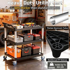 Utility Cart with Tangle-Free Wheels, 3 Tier Rolling Cart, Restaurant Cart - Image 3