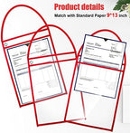 Geyee 80 Pack Job Ticket Holders 9x12 with Strap Hanging,Red - Image 3